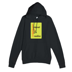 Internet Of Troubles — funny black unisex hoodie