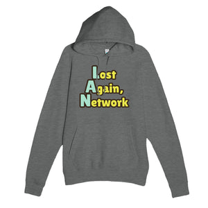 Lost Again, Network — funny graphite heather unisex hoodie