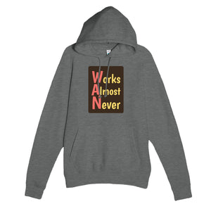 Works Almost Never — funny graphite heather unisex hoodie