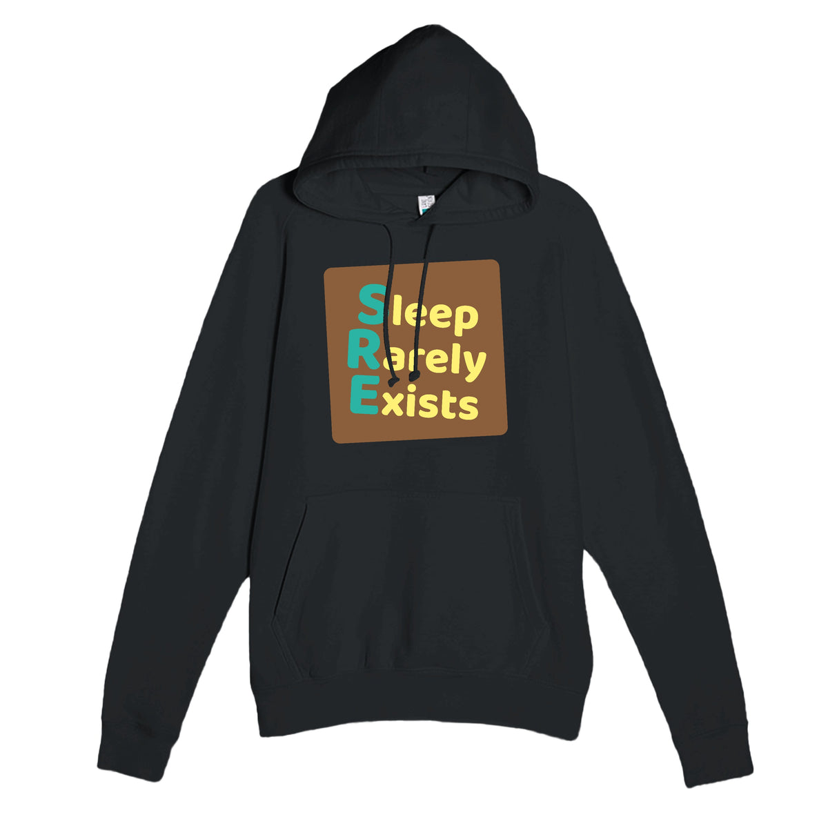 Sleep Rarely Exists — funny black unisex hoodie