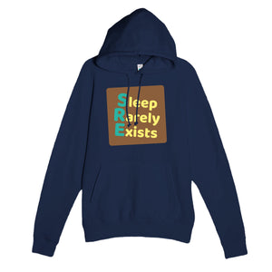 Sleep Rarely Exists — funny navy unisex hoodie