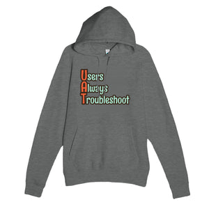 Users Always Troubleshoot — funny graphite heather unisex hoodie