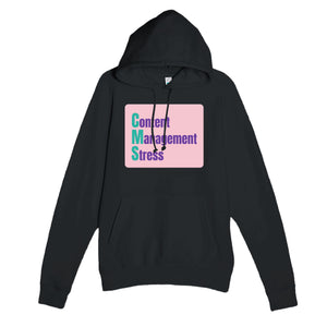 Content Management Stress — funny black unisex hoodie