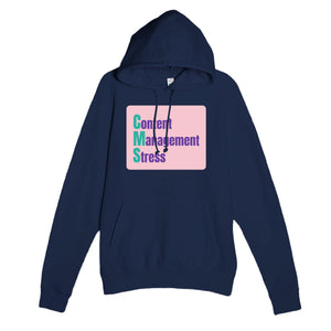 Content Management Stress — funny navy unisex hoodie