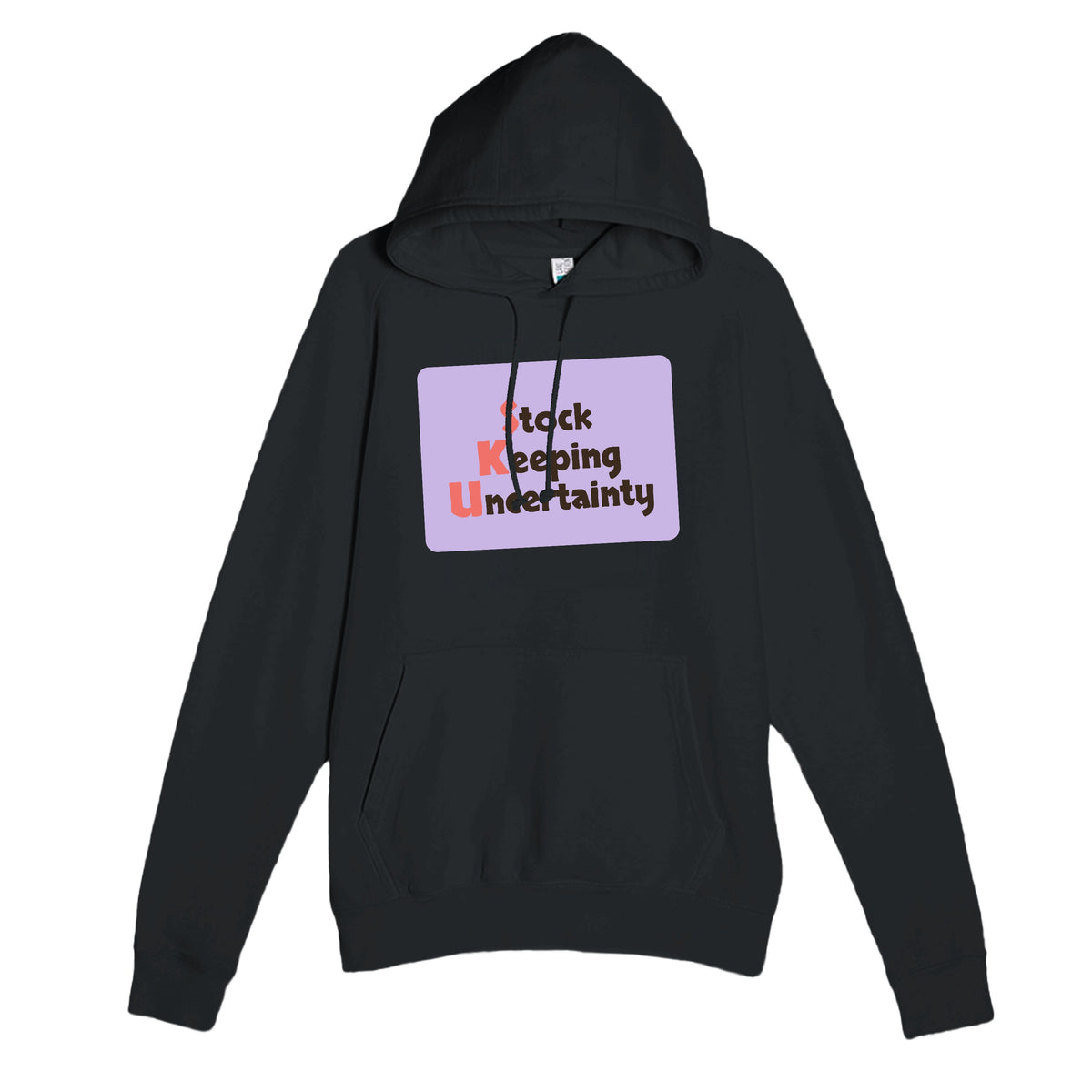 Stock Keeping Uncertainty — funny black unisex hoodie
