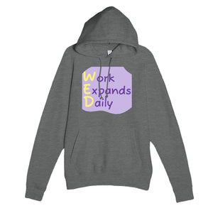 Work Expands Daily — funny graphite heather unisex hoodie