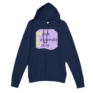 Work Expands Daily — funny navy unisex hoodie