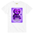 Violet: The Protector heart for veteran hypervigilance awareness — white unisex t-shirt