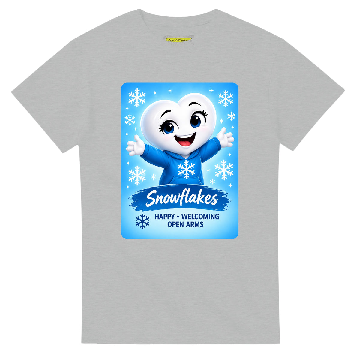 Snowflakes: The Connector heart for veteran connection and belonging awareness — ash unisex t-shirt