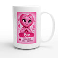 Rose: The Anchor heart for veteran calm and balance awareness — 15oz white coffee mug