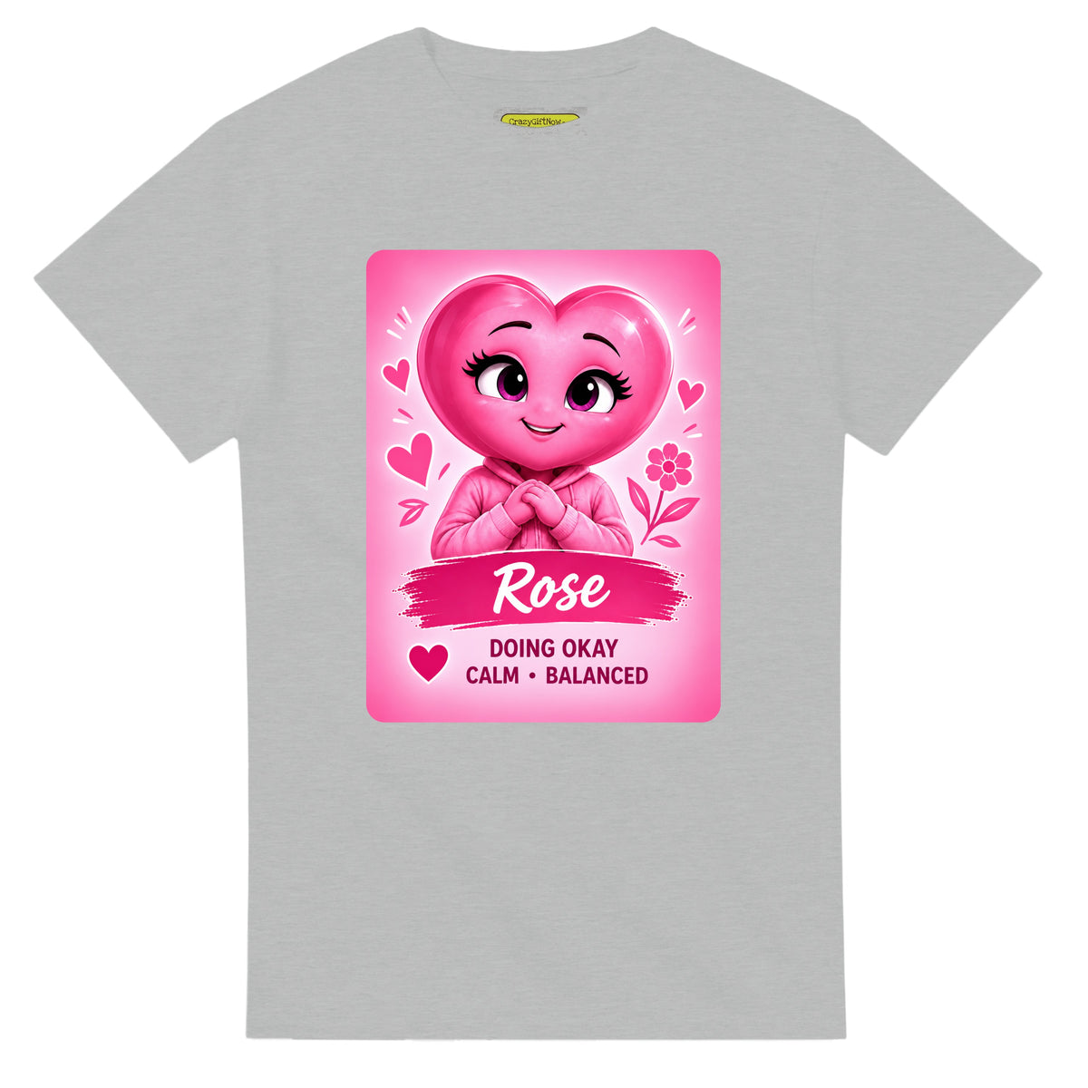 Rose: The Anchor heart for veteran calm and balance awareness — ash unisex t-shirt