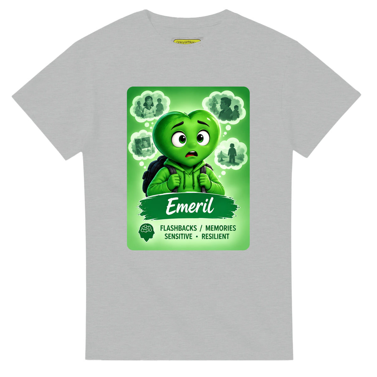 Emeril: The Rememberer heart for veteran flashbacks and painful memories awareness — ash unisex t-shirt