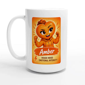 Amber: The Fire heart for veteran anger and emotional intensity awareness — 15oz coffee mug, other side