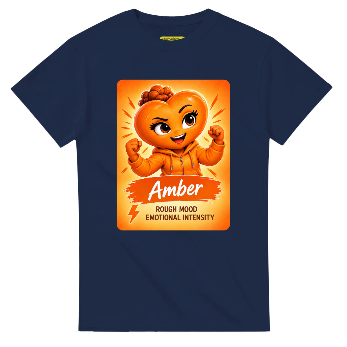 Amber: The Fire heart for veteran anger and emotional intensity awareness — navy unisex t-shirt