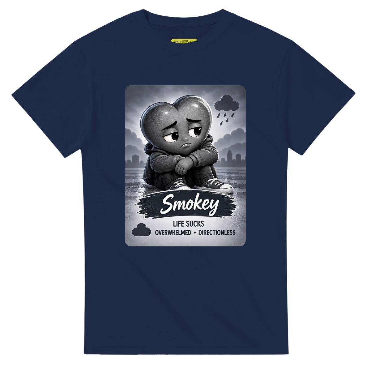 Smokey: The Searcher heart for veteran discouragement and hopelessness awareness — navy unisex t-shirt
