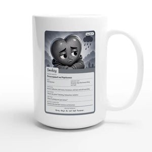 Smokey: The Searcher heart card for veteran discouragement and hopelessness awareness — 15oz white coffee mug