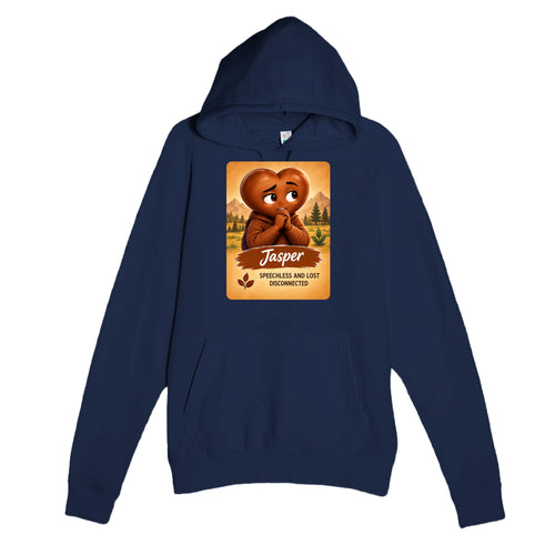 Jasper: The Listener heart for veteran wordlessness and disconnection awareness — navy unisex hoodie
