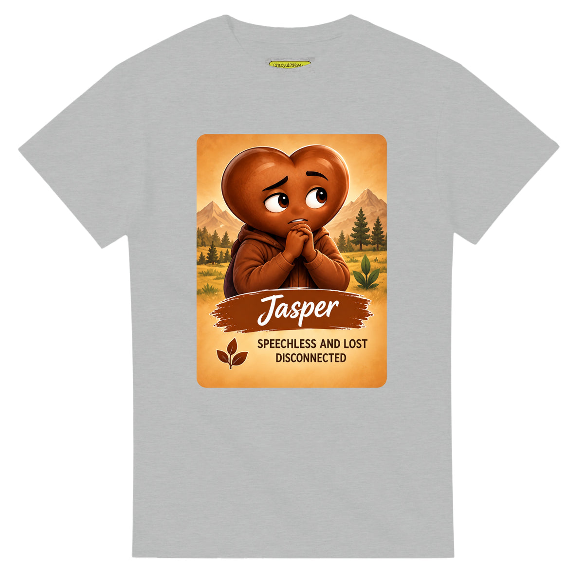 Jasper: The Listener heart for veteran wordlessness and disconnection awareness — ash unisex t-shirt