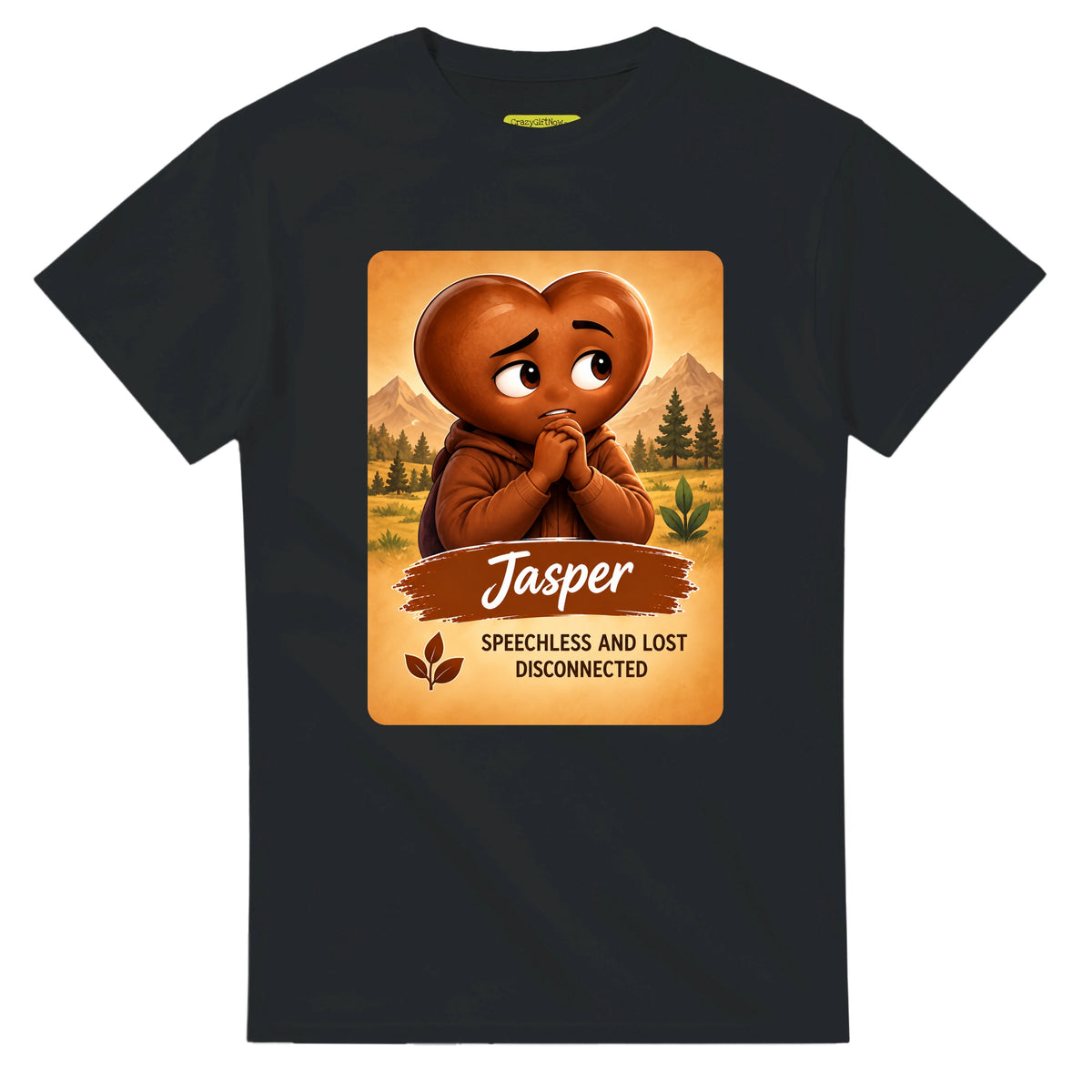 Jasper: The Listener heart for veteran wordlessness and disconnection awareness — black unisex t-shirt