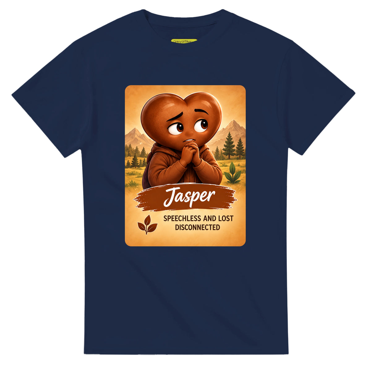 Jasper: The Listener heart for veteran wordlessness and disconnection awareness — navy unisex t-shirt