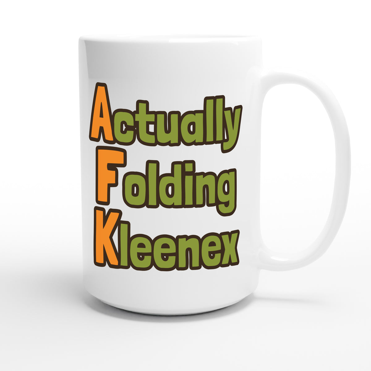 Actually Folding Kleenex — funny 15oz white coffee mug