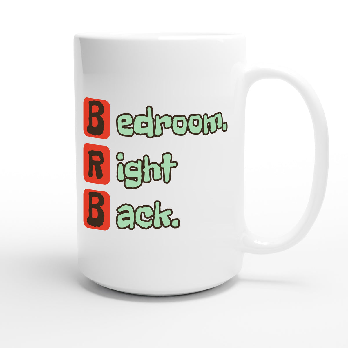 Bedroom. Right Back. — funny 15oz white coffee mug