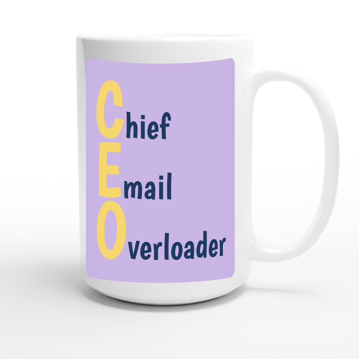 Chief Email Overloader — funny 15oz white coffee mug