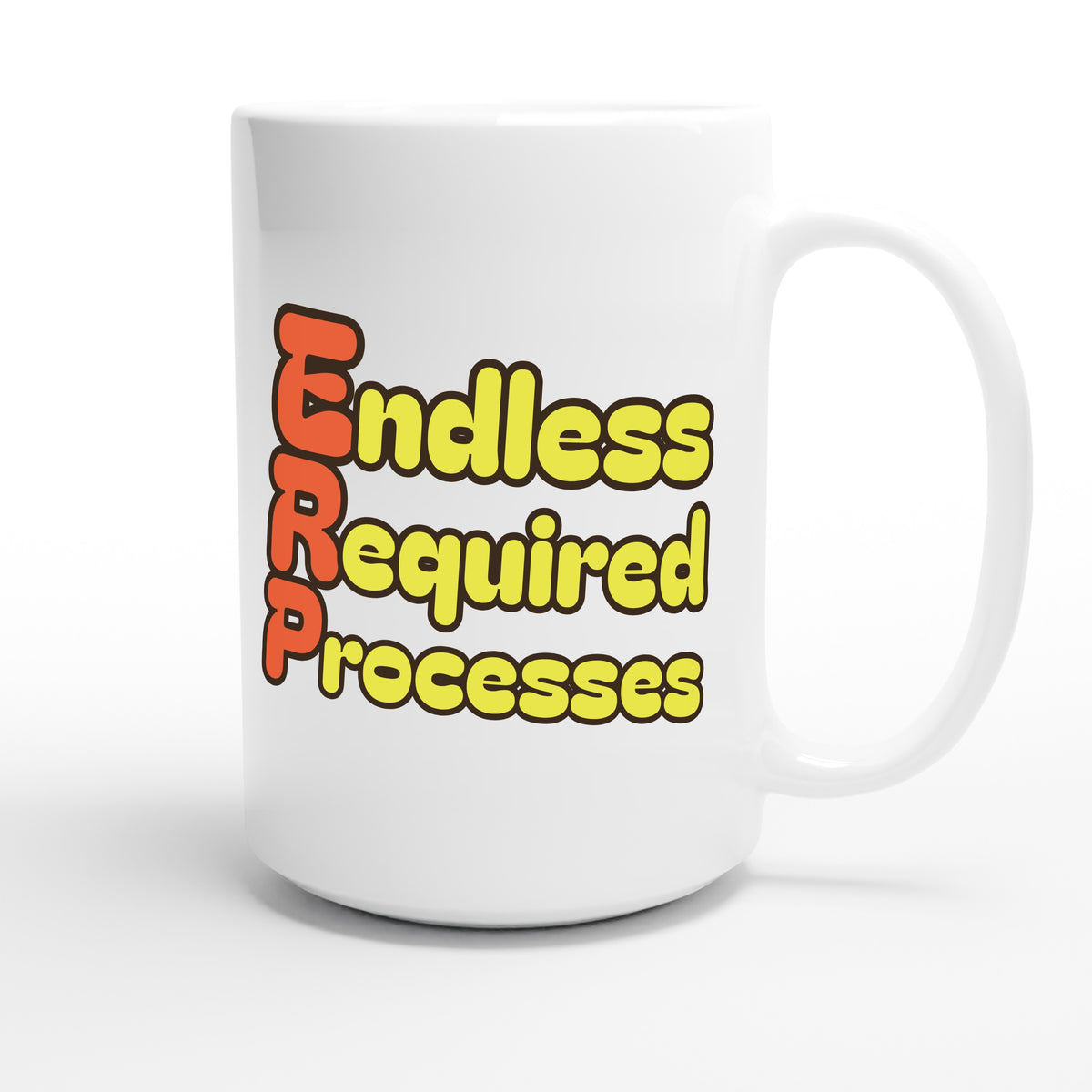 Endless Required Processes — funny 15oz white coffee mug