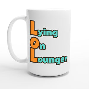 Lying on Lounger — 15oz coffee mug, other side
