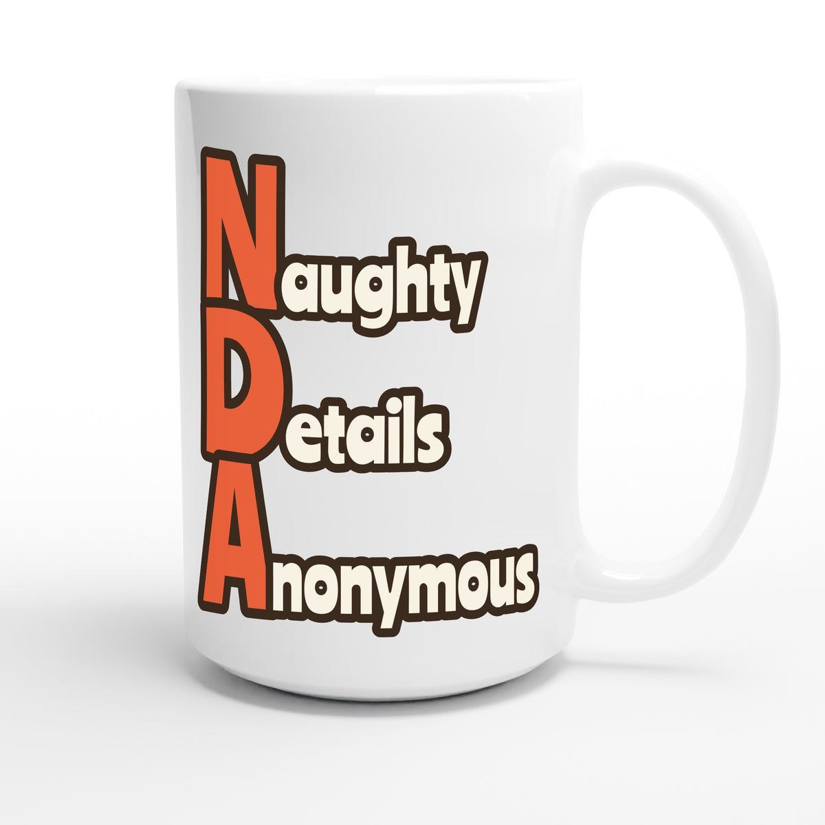 Naughty Details Anonymous — funny 15oz white coffee mug