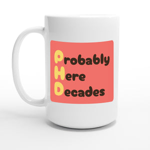 Probably Here Decades — 15oz coffee mug, other side
