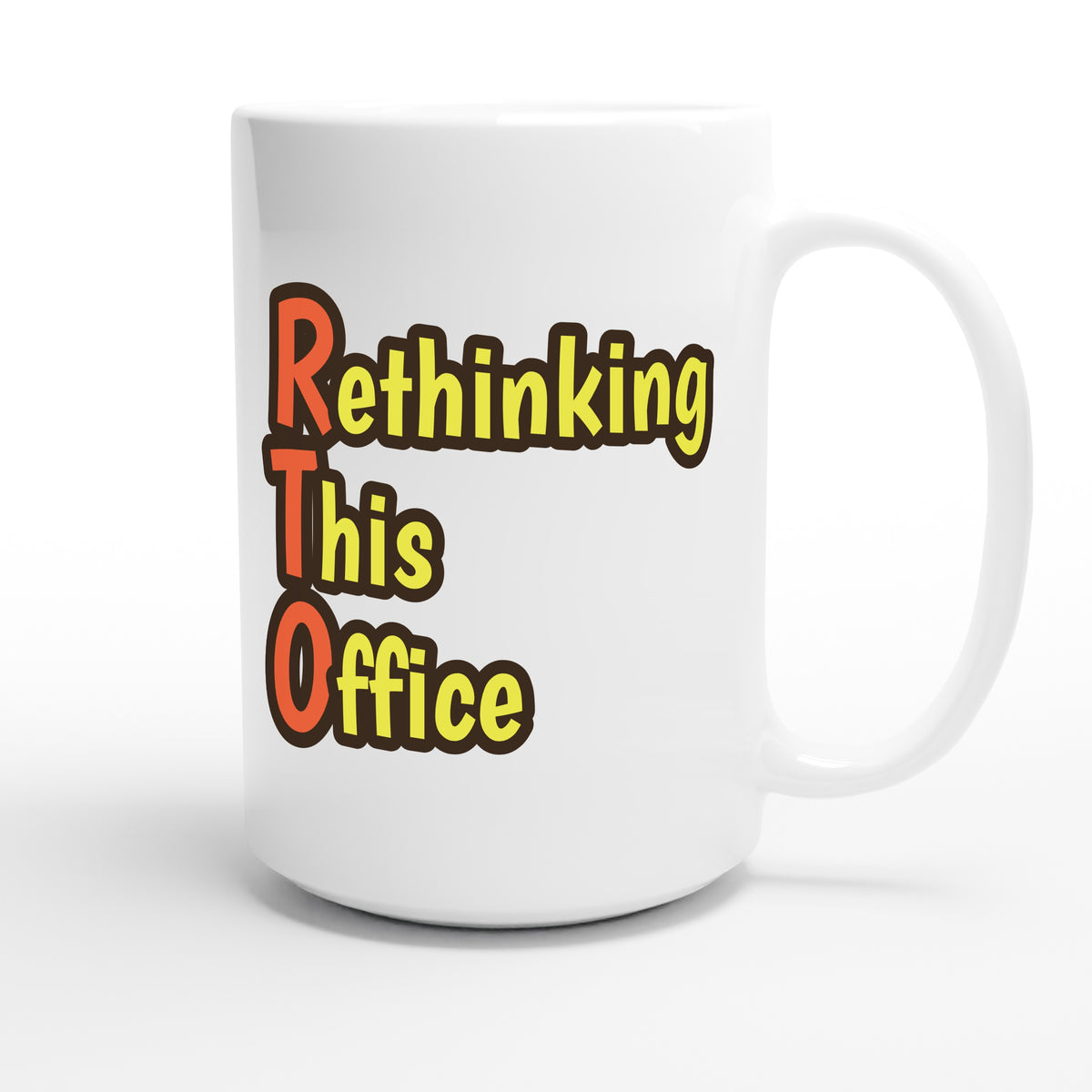 Rethinking This Office — funny 15oz white coffee mug