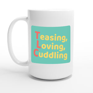 Teasing, Loving, Cuddling — 15oz coffee mug, other side