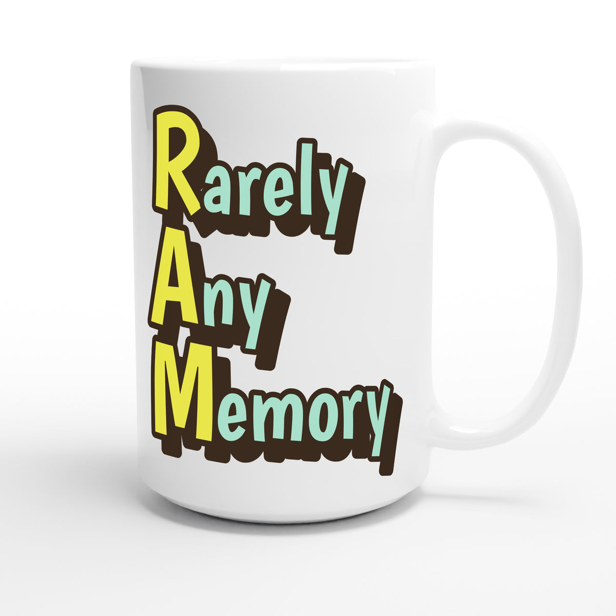 Rarely Any Memory — funny 15oz white coffee mug