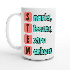 Snacks, Tissues, Extra Markers — 15oz coffee mug, other side