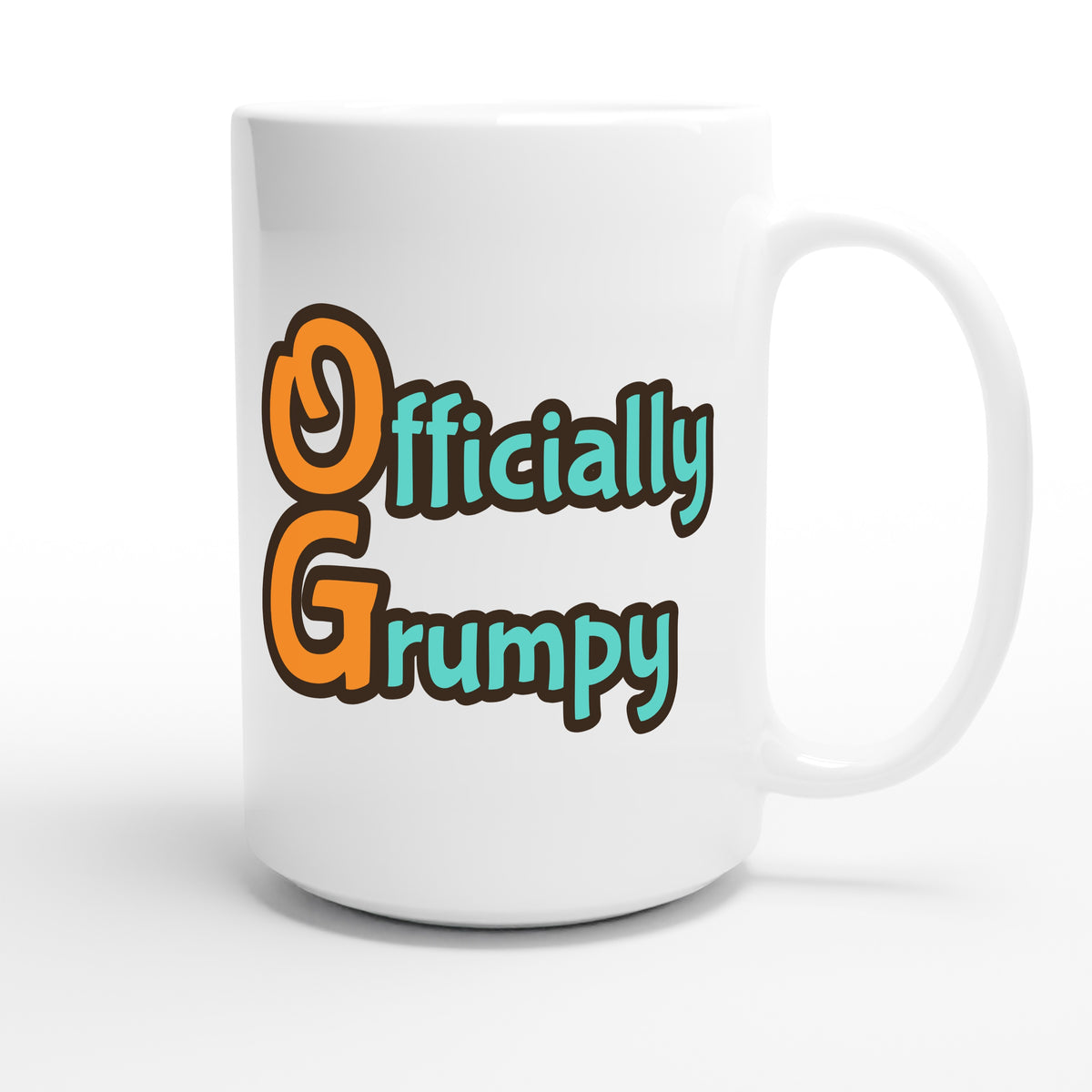 Officially Grumpy — funny 15oz white coffee mug