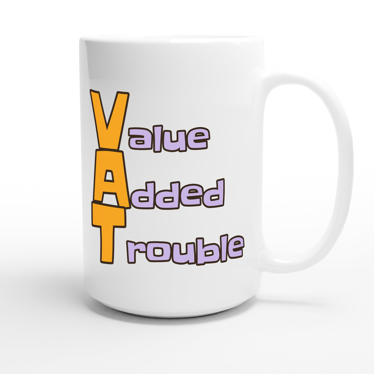 Value Added Trouble — funny 15oz white coffee mug