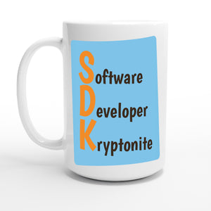 Software Developer Kryptonite — 15oz coffee mug, other side
