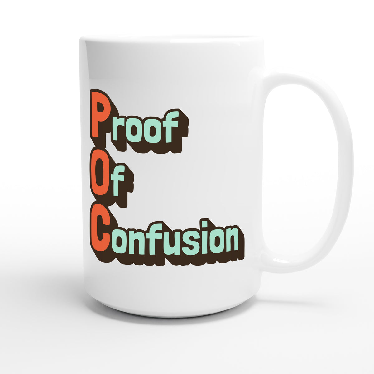 Proof Of Confusion — funny 15oz white coffee mug