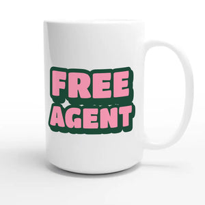 Free Agent — funny 15oz white coffee mug
