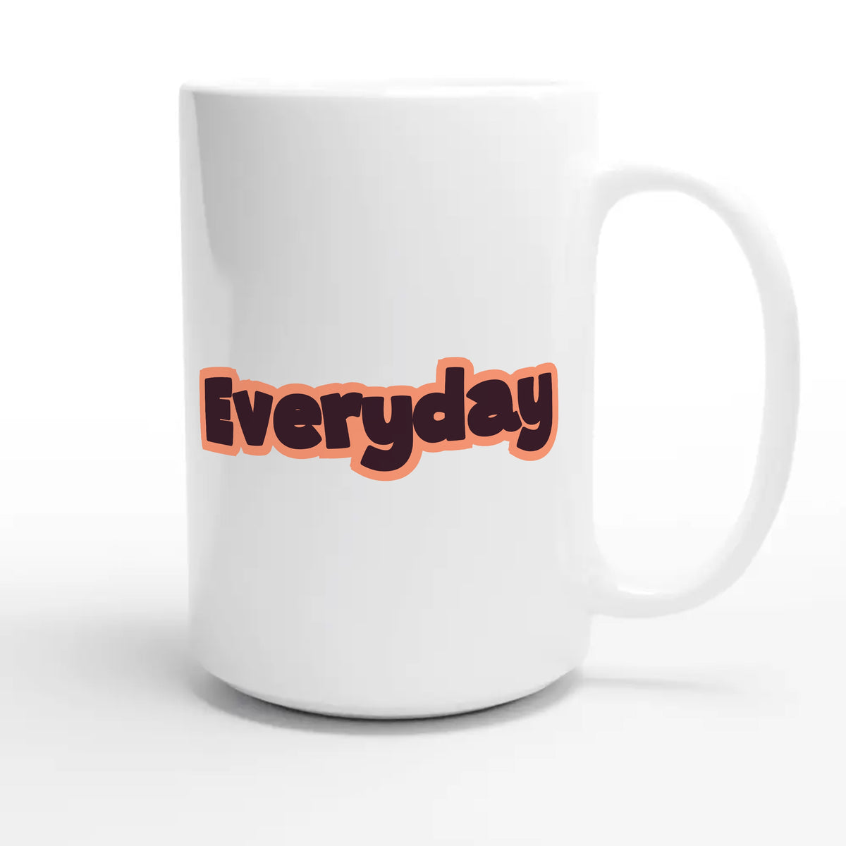 Everyday — heartfelt 15oz white coffee mug