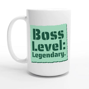 Boss Level: Legendary — 15oz coffee mug, other side