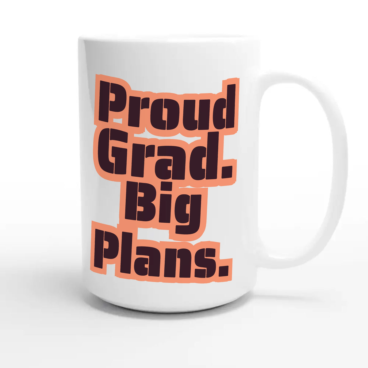 Proud Grad. Big Plans — cute 15oz white coffee mug
