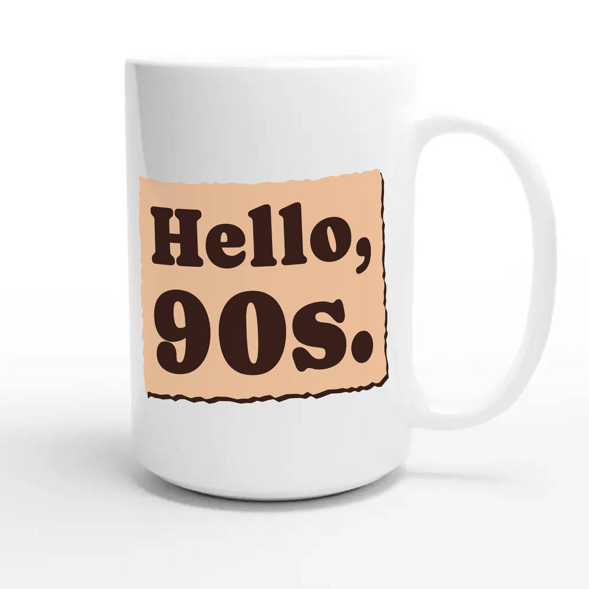 Hello, 90s — cute 15oz white coffee mug