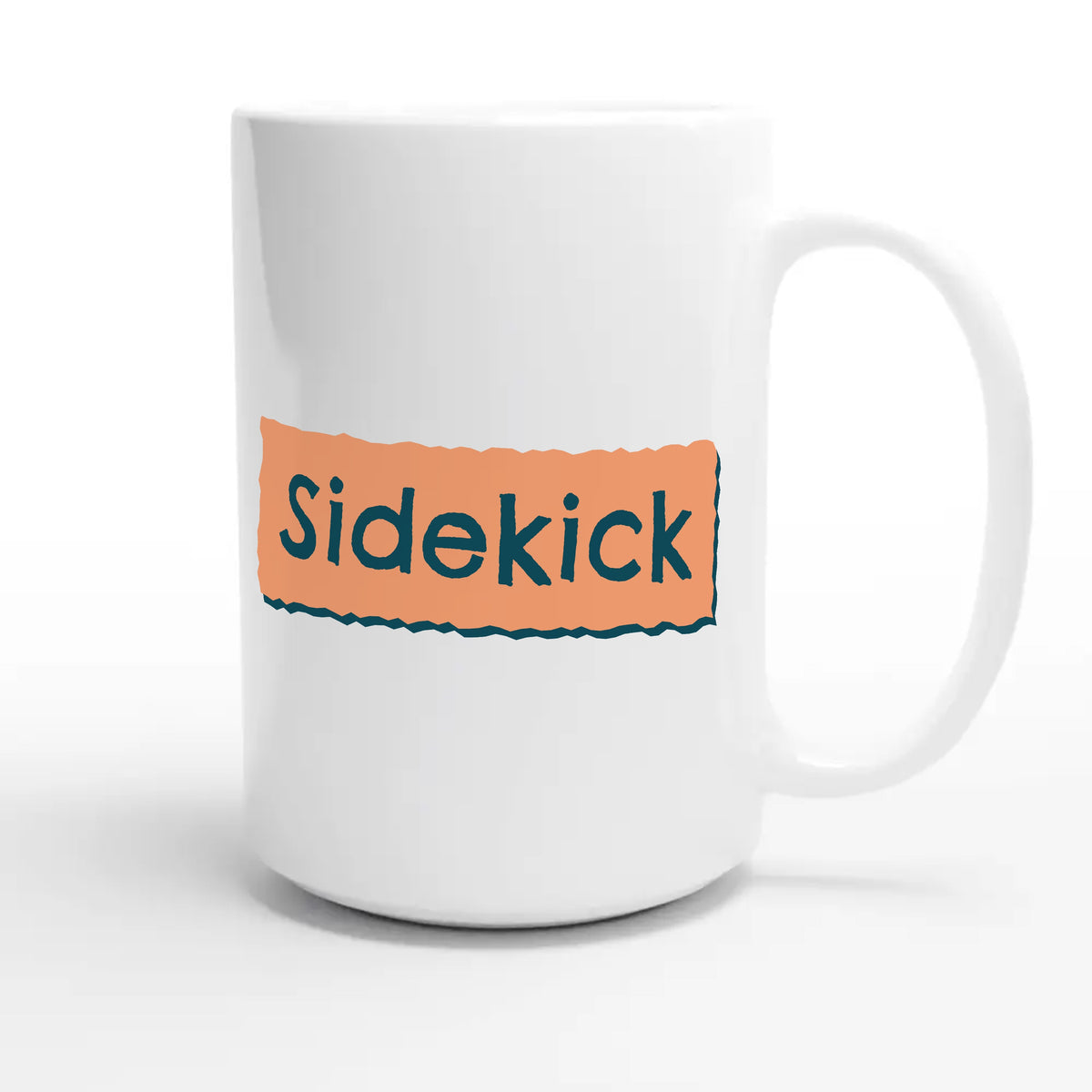 Sidekick — cute 15oz white coffee mug