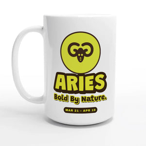 Aries. Bold By Nature — 15oz coffee mug, other side