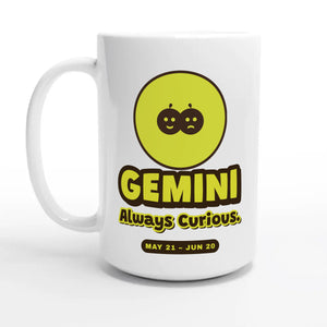 Gemini • Always Curious — 15oz coffee mug, other side