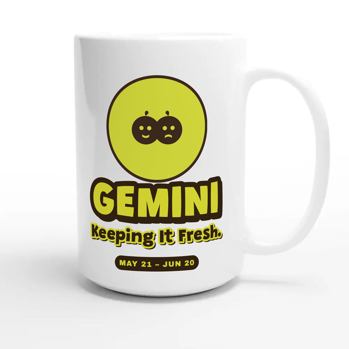 Gemini • Keeping It Fresh — cute 15oz white coffee mug