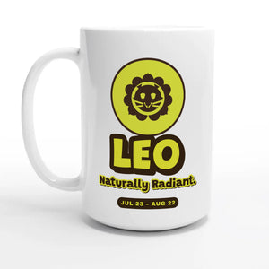 Leo • Naturally Radiant — 15oz coffee mug, other side
