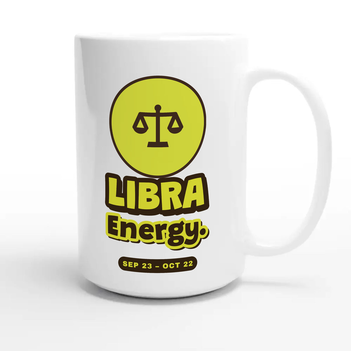 Libra Energy — cute 15oz white coffee mug